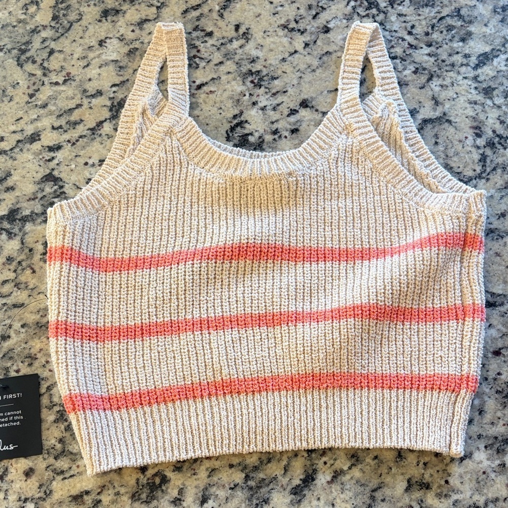 Lulus Chunky Knit Striped Tank Top Sweater Small NWT